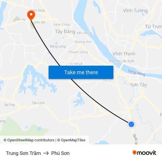 Trung Sơn Trầm to Phú Sơn map