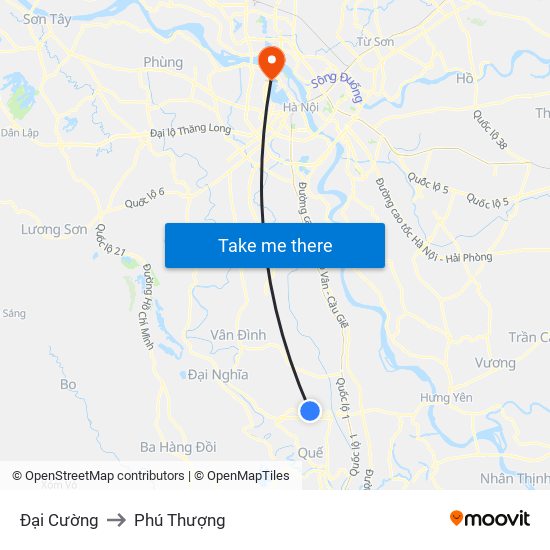 Đại Cường to Phú Thượng map