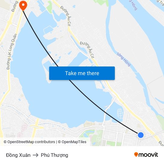 Đồng Xuân to Phú Thượng map