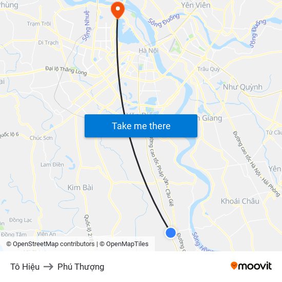 Tô Hiệu to Phú Thượng map