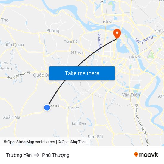 Trường Yên to Phú Thượng map