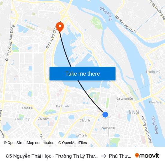 85 Nguyễn Thái Học - Trường Th Lý Thường Kiệt to Phú Thượng map