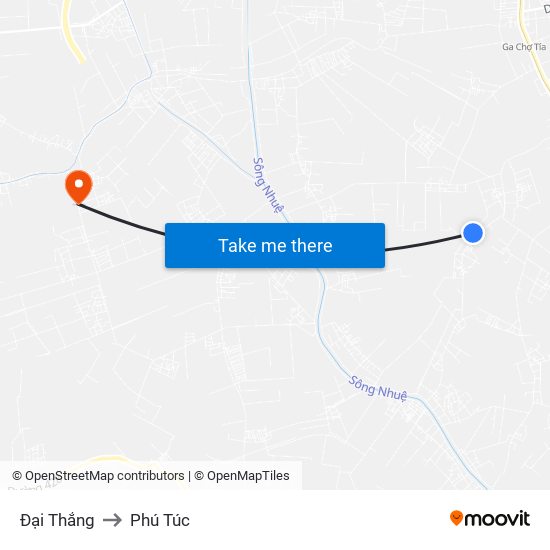 Đại Thắng to Phú Túc map