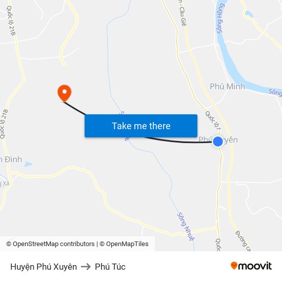 Huyện Phú Xuyên to Phú Túc map