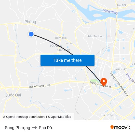 Song Phượng to Phú Đô map