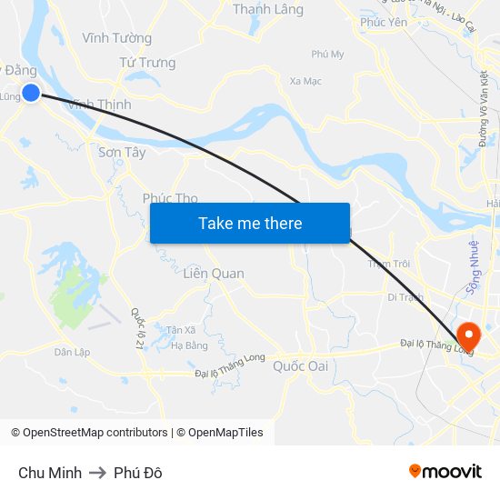 Chu Minh to Phú Đô map