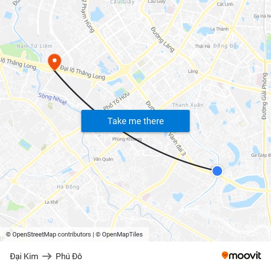 Đại Kim to Phú Đô map