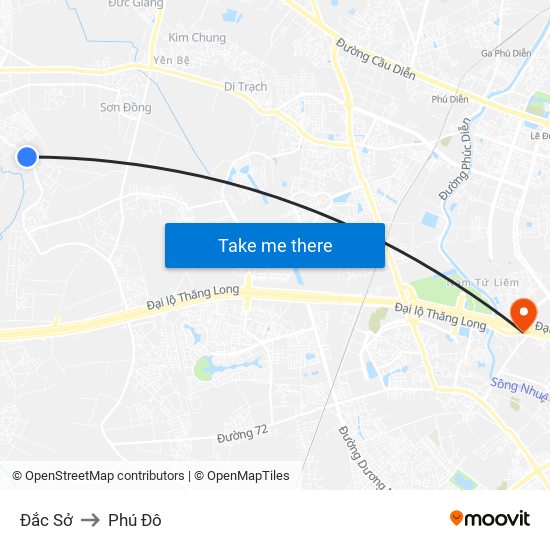 Đắc Sở to Phú Đô map