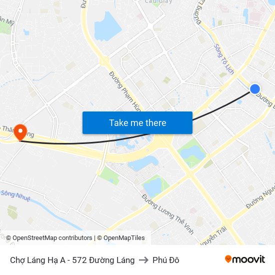 Chợ Láng Hạ A - 572 Đường Láng to Phú Đô map