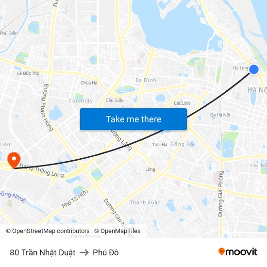 80 Trần Nhật Duật to Phú Đô map