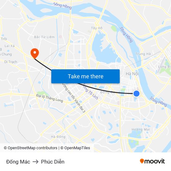 Đống Mác to Phúc Diễn map