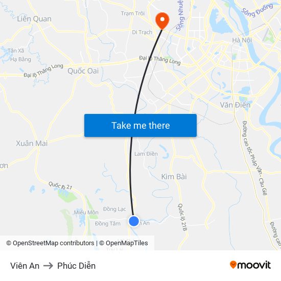 Viên An to Phúc Diễn map