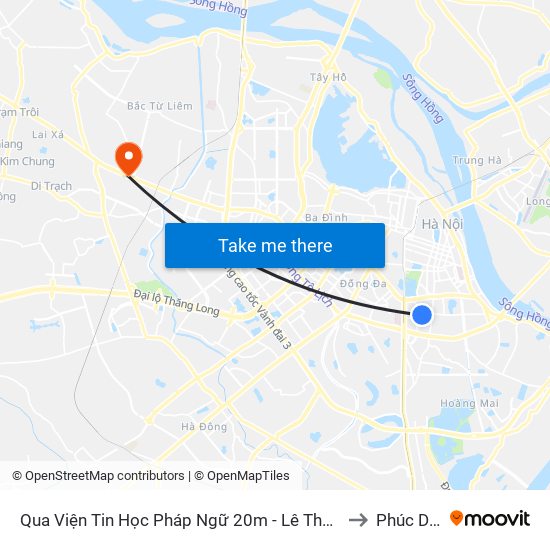 Qua Viện Tin Học Pháp Ngữ 20m - Lê Thanh Nghị to Phúc Diễn map