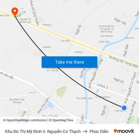 Khu Đô Thị Mỹ Đình Ii- Nguyễn Cơ Thạch to Phúc Diễn map