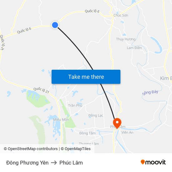 Đông Phương Yên to Phúc Lâm map