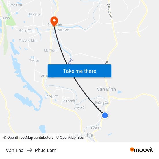 Vạn Thái to Phúc Lâm map