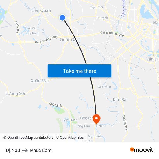 Dị Nậu to Phúc Lâm map