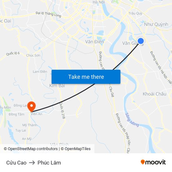 Cửu Cao to Phúc Lâm map