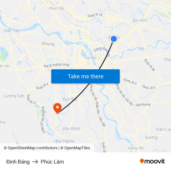 Đình Bảng to Phúc Lâm map