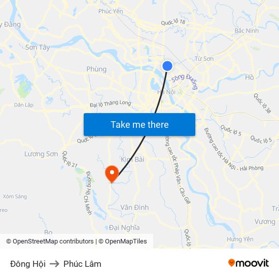 Đông Hội to Phúc Lâm map