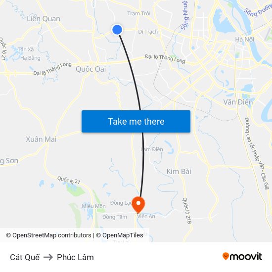 Cát Quế to Phúc Lâm map