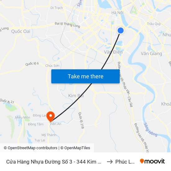 Cửa Hàng Nhựa Đường Số 3 - 344 Kim Ngưu to Phúc Lâm map