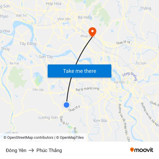 Đông Yên to Phúc Thắng map