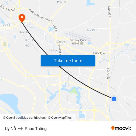 Uy Nỗ to Phúc Thắng map