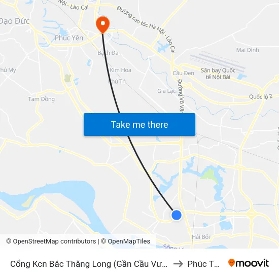 Cổng Kcn Bắc Thăng Long (Gần Cầu Vượt Bộ Hành) to Phúc Thắng map