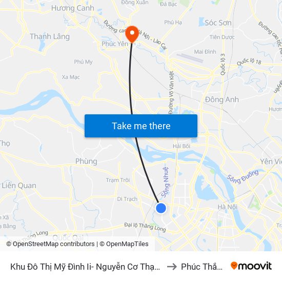 Khu Đô Thị Mỹ Đình Ii- Nguyễn Cơ Thạch to Phúc Thắng map