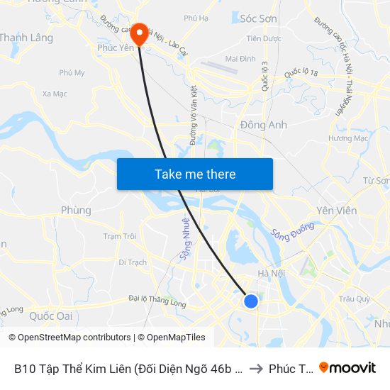 B10 Tập Thể Kim Liên (Đối Diện Ngõ 46b Phạm Ngọc Thạch) to Phúc Thắng map