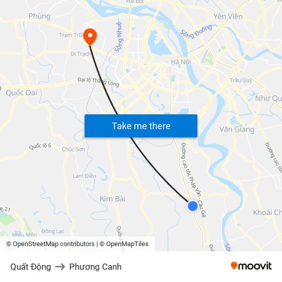 Quất Động to Phương Canh map