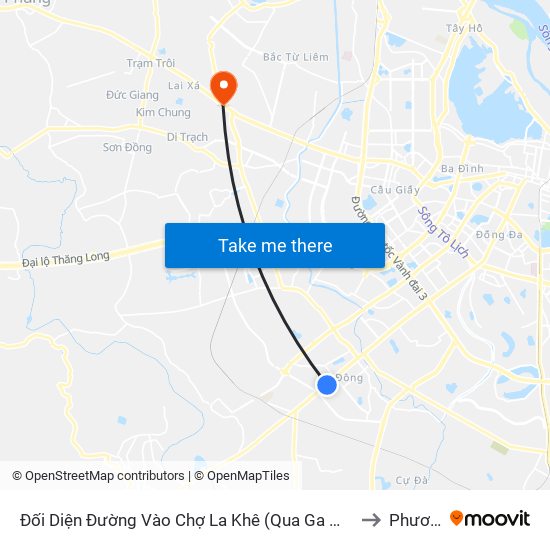 Đối Diện Đường Vào Chợ La Khê (Qua Ga Metro La Khê) - 405 Quang Trung (Hà Đông) to Phương Canh map
