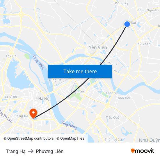 Trang Hạ to Phương Liên map