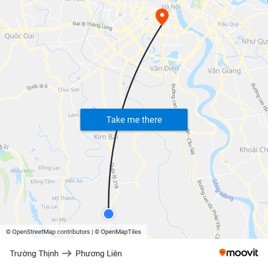 Trường Thịnh to Phương Liên map