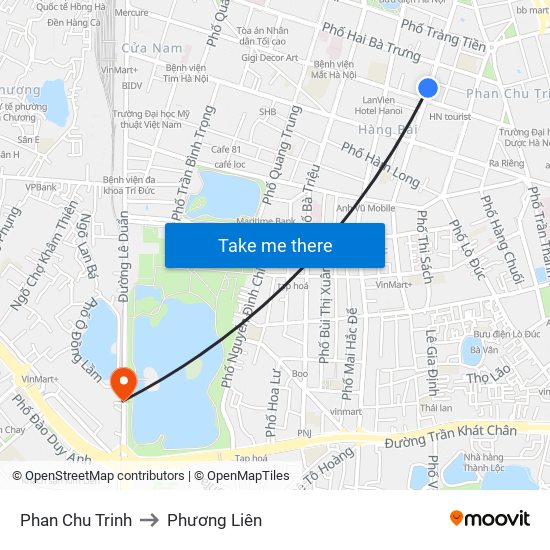 Phan Chu Trinh to Phương Liên map