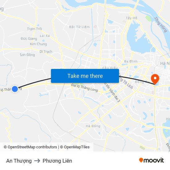 An Thượng to Phương Liên map