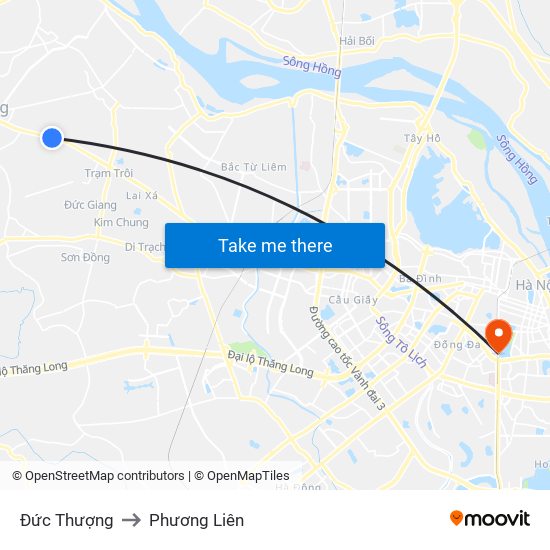 Đức Thượng to Phương Liên map