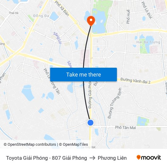 Toyota Giải Phóng - 807 Giải Phóng to Phương Liên map