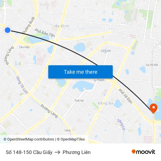 Số 148-150 Cầu Giấy to Phương Liên map