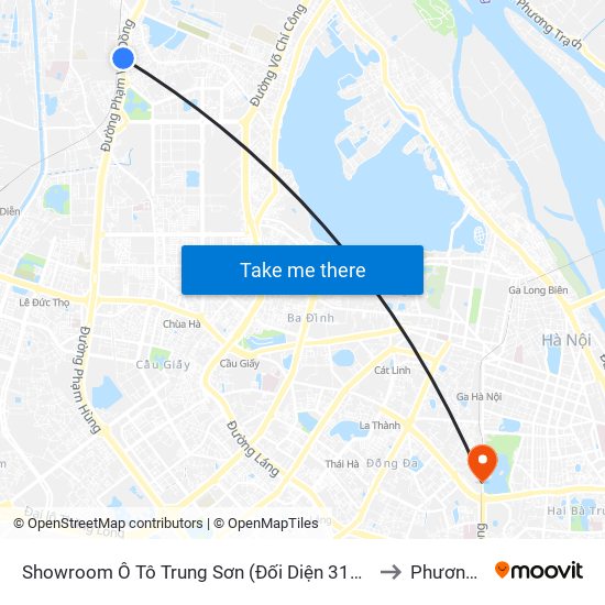 Showroom Ô Tô Trung Sơn (Đối Diện 315 Phạm Văn Đồng) to Phương Liên map