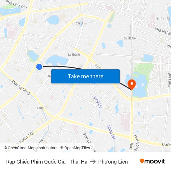 Rạp Chiếu Phim Quốc Gia - Thái Hà to Phương Liên map