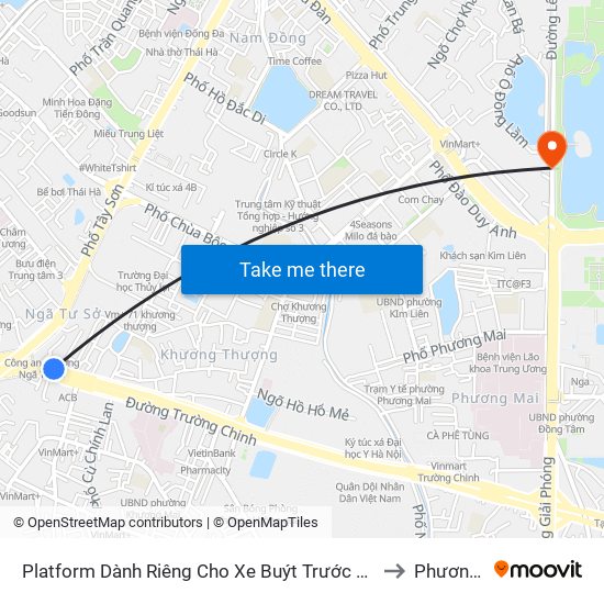 Platform Dành Riêng Cho Xe Buýt Trước Nhà 604 Trường Chinh to Phương Liên map