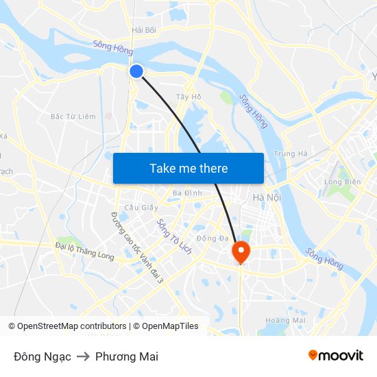 Đông Ngạc to Phương Mai map