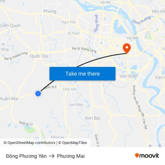 Đông Phương Yên to Phương Mai map