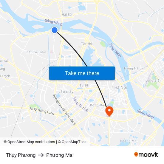 Thụy Phương to Phương Mai map