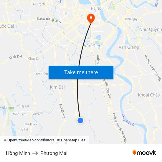 Hồng Minh to Phương Mai map