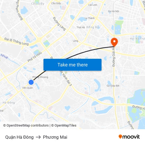 Quận Hà Đông to Phương Mai map