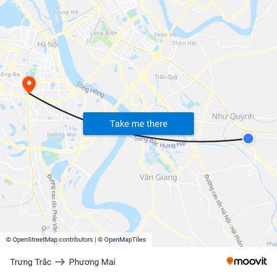 Trưng Trắc to Phương Mai map