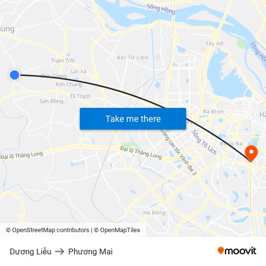 Dương Liễu to Phương Mai map